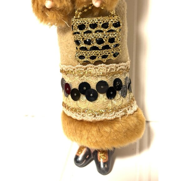 Ladies with Elegance Blown Glass Ornament Lady in Fur Trimmed Coat Christmas 8” - Picture 4 of 5